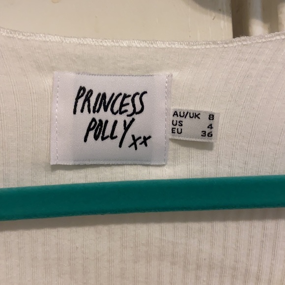 Princess Polly Long Sleeve White Top - Size 4 - Picture 2 of 3